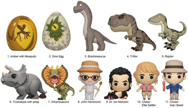 Produktbild Monogram Int. Jurassic Park PVC-Taschenanhänger Series 01 Display (24)