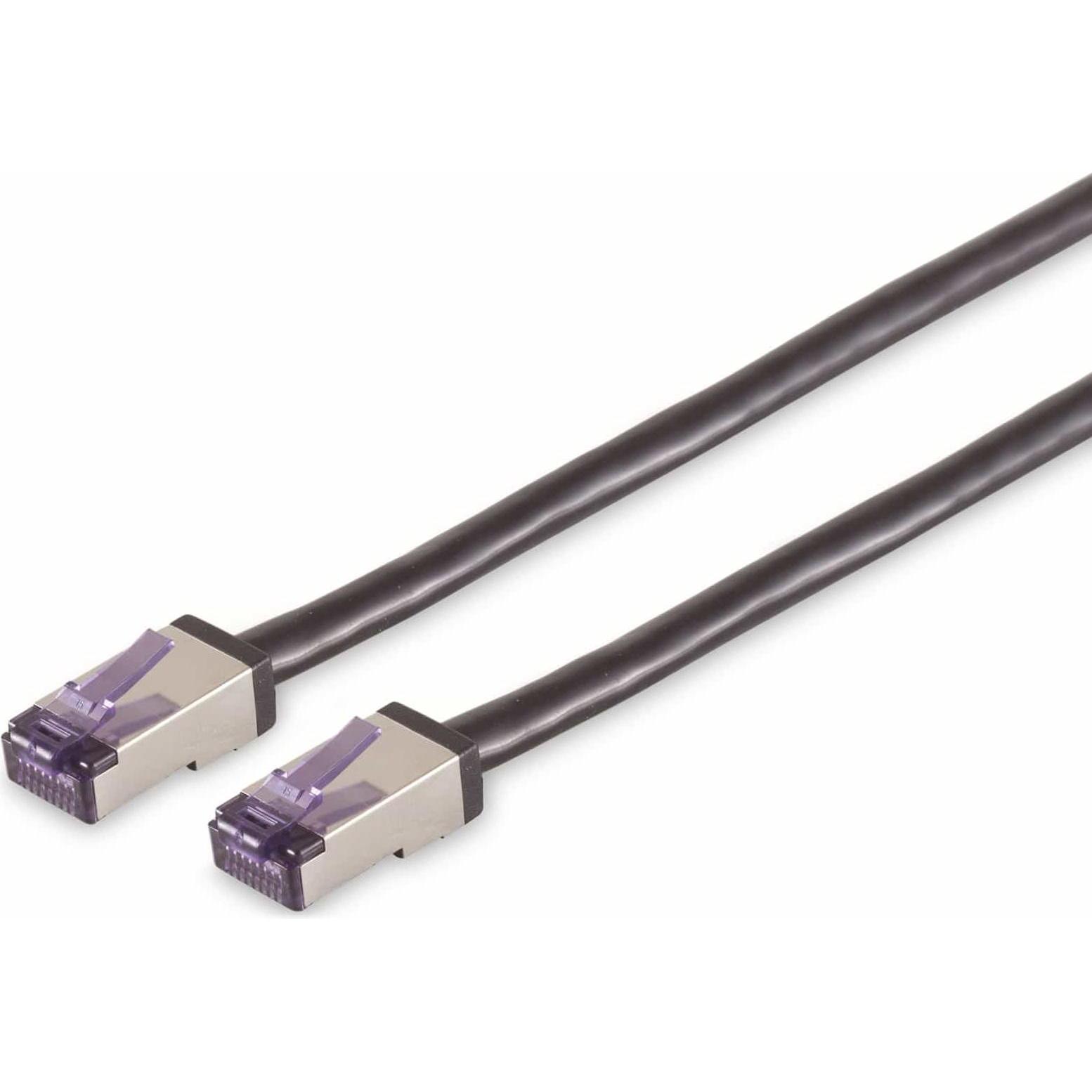 smart MULTIMEDIA CAT.6a Netzwerkkabel Superflex, S/FTP, schwarz, 0,25m (0.25 m), Netzwerkkabel
