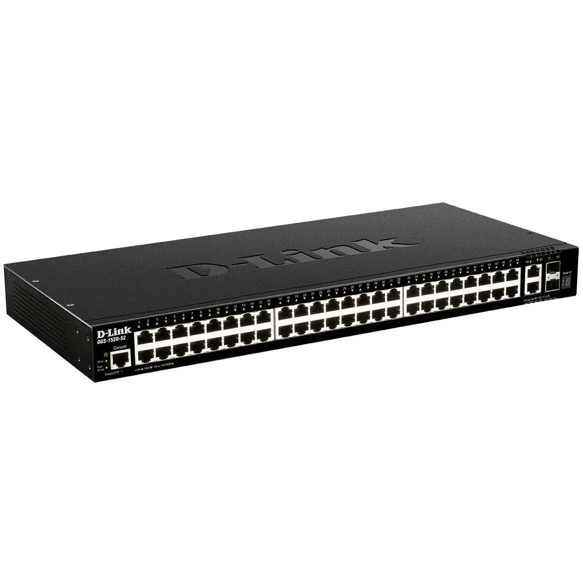 D-Link 52-P Smart Managed Switch (52 Ports), Netzwerk Switch, Schwarz