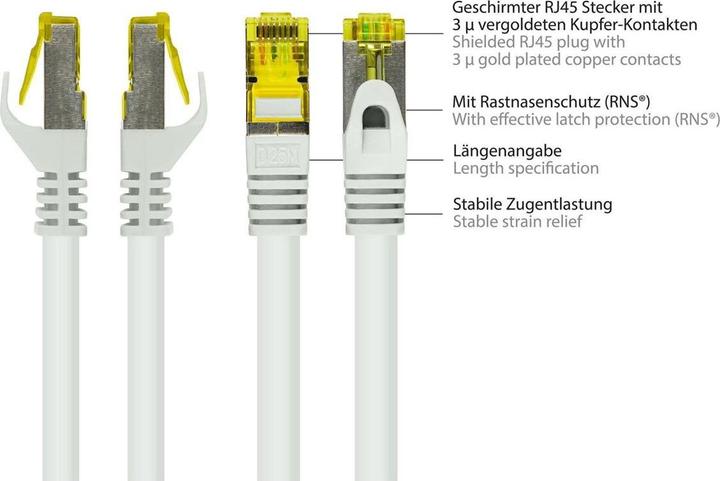 Produktbild Varia SO-36358 - Patchkabel Cat.7, S/FTP, 90m, weiss (S/FTP, CAT7, 90 m)