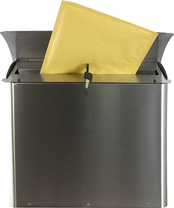 Immagine prodotto ReinigungsBerater Cassetta per le lettere a muro, 41,5 cm in acciaio inox Cassetta per le lettere in metallo testata