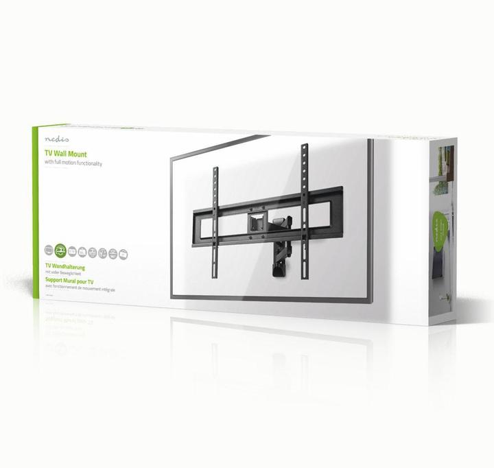 Produktbild Nedis Vollbewegliche TV-Wandhalterung - 37 – 70" - Max. 25 kg - 3 Drehpunkte - Neigen, Schwenken u (Wand, 70", 25 kg)