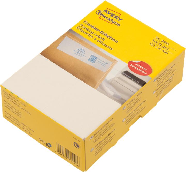 Actual product image Avery Franking labels