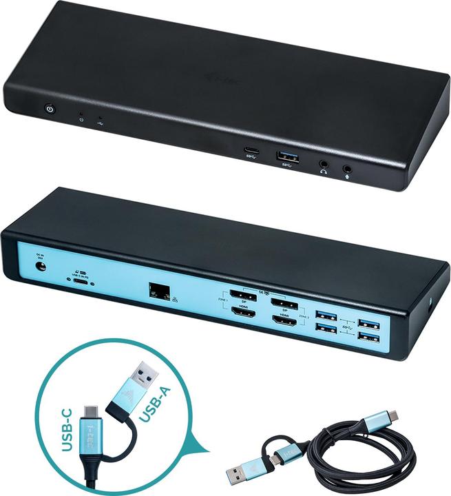 Produktbild i-tec USB 3.0 / USB-C / Thunderbolt 3 Dual 4K Dock (USB-C, 5 Ports)