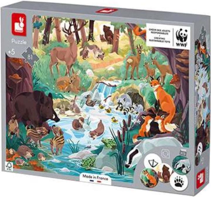 Actual product image Janod WWF Puzzle forest animals (81 pieces)