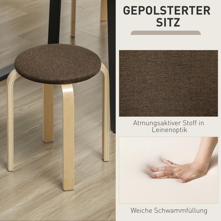 Actual product image Homcom Hocker Holzwerkstoff, Polyester Braun