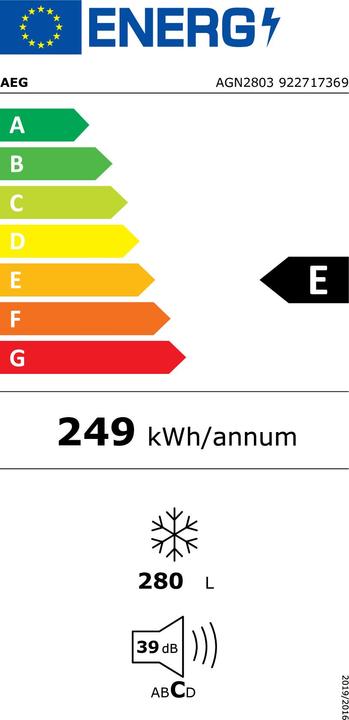 Energy Label AEG AGN2803 (Stand-alone, 280 l)