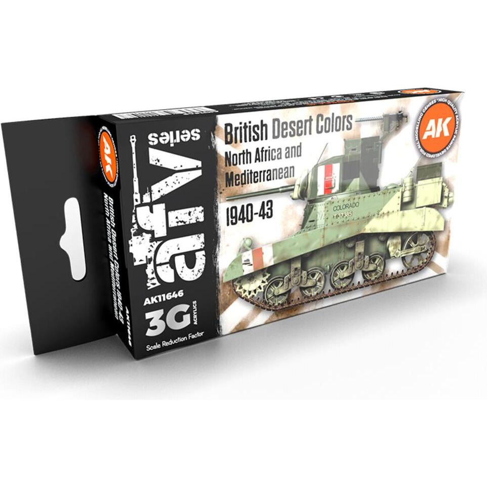 AK Interactive, Künstlerfarbe + Bastelfarbe, Pot de Peinture - British Desert Colors North Africa and Mediterranean 1940...