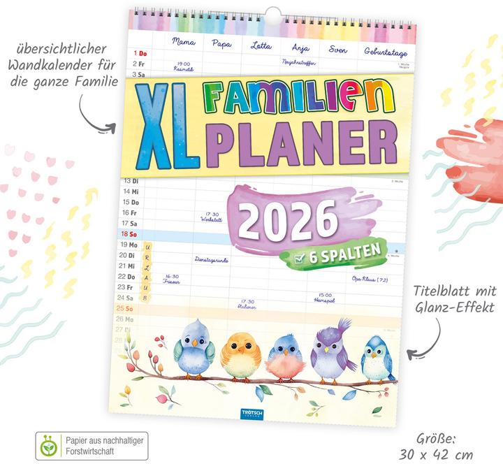 Actual product image Trtsch large picture calendar (29.5 x 42 cm, No binding, German)