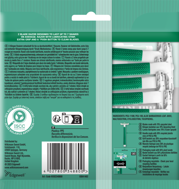 Actual product image Wilkinson Disposable razor Extra Essential 2 Sensitive, 5 pieces