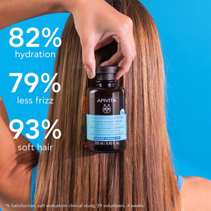 Actual product image Apivita Hyaluronic Hydra Moisturizing Shampoo For Fine Hair - 250ml (Liquid shampoo, 250 ml)
