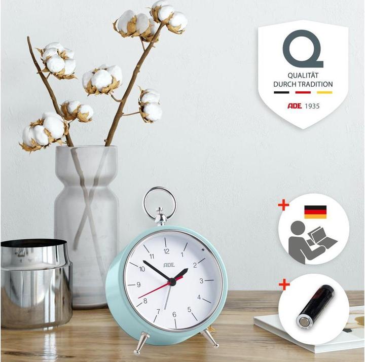 Actual product image ADE Classic Alarm Clock Retro Light Blue