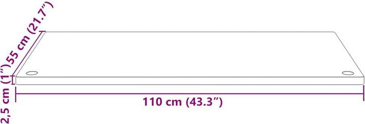 Immagine prodotto vidaXL Schreibtischplatte 110x55x2,5 cm Massivholz Kiefer (110 x 55 x 2,5 cm)