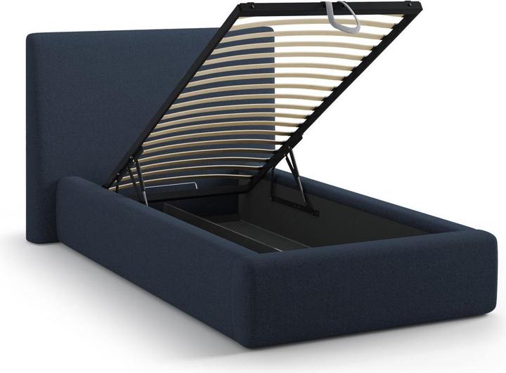 Actual product image Micadoni Storage Bed With Headboard, "Amy", Royal Blue, 220x130x95 Made in Europe (90 x 200 cm)