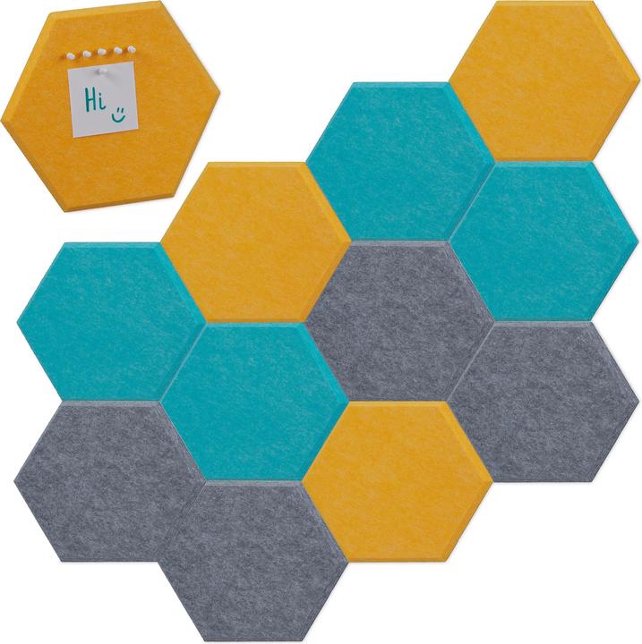 Actual product image Relaxdays 12x felt pinboard (Bulletin board, 30 x 26 x 1 cm)