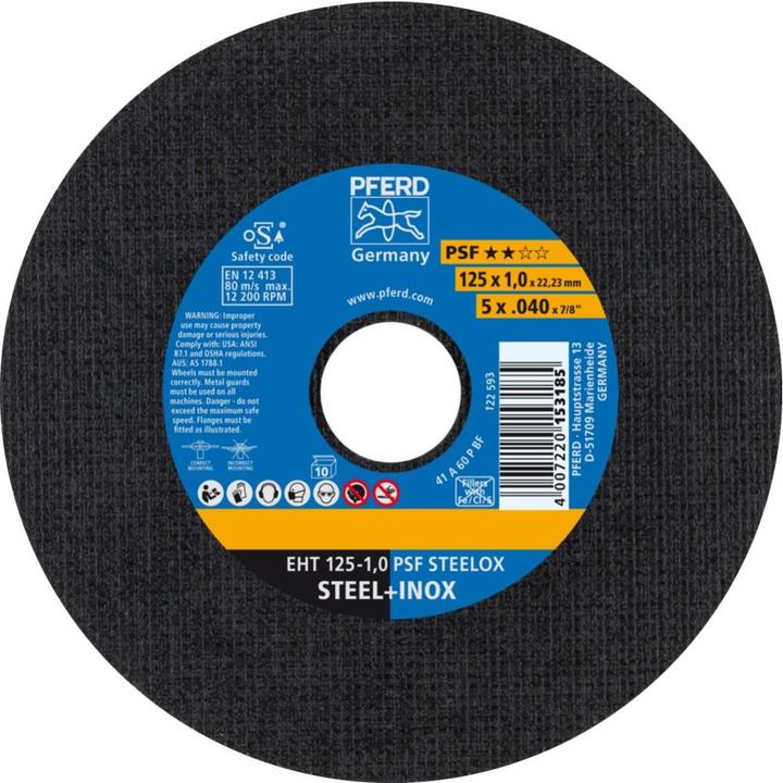 Actual product image Pferd Cutting disc straight EHT 125 1,0 PSF STEELOX (10) mm 1 pc.