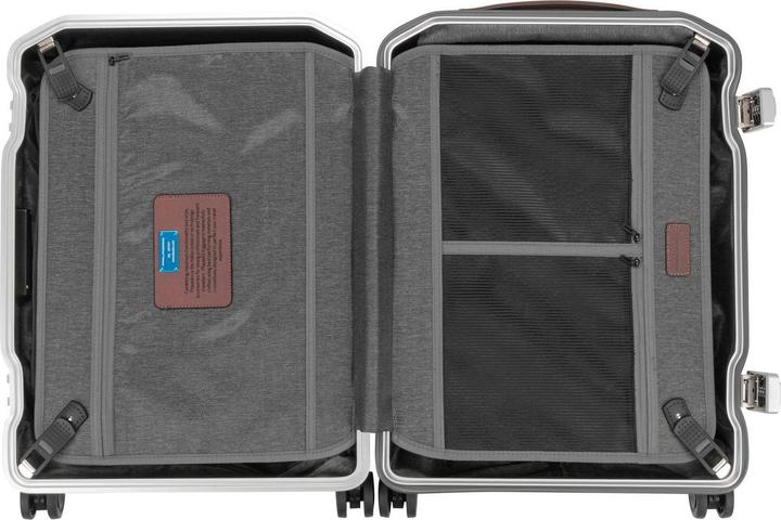 Actual product image Piquadro PQ-Light - Fast-Check Hand Luggage Hard Shell Trolley Black/Leather (37 l)