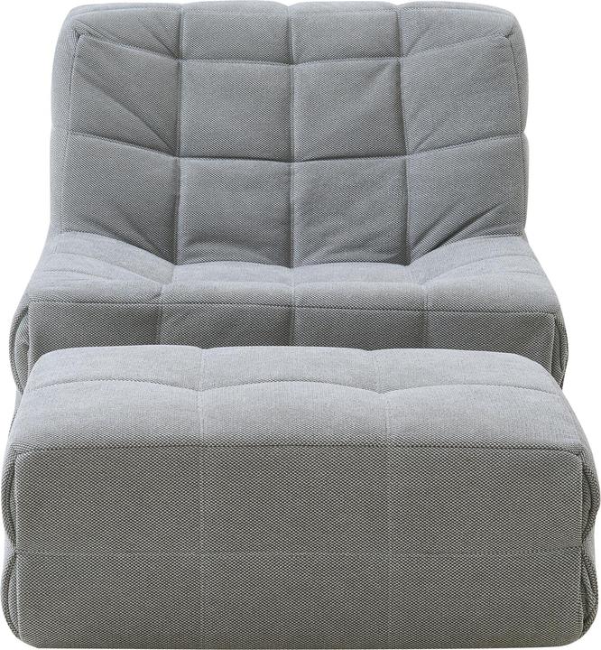 Actual product image En.Casa Bodensessel mit Fusshocker Koskyvn Textil Grau