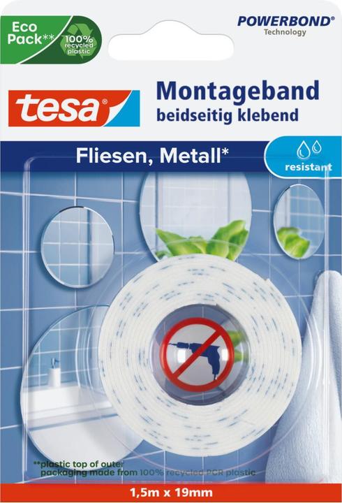 Actual product image tesa Powerbond double-sided mounting tape for tiles & metal (19 mm)