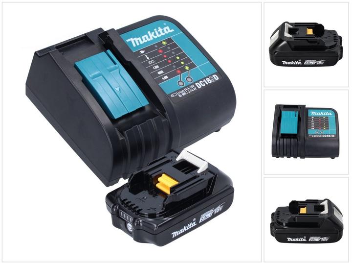 1x Makita BL 1820 B 18 V 2,0 Ah batterie, 1x Makita DC 18 SD chargeur de batterie