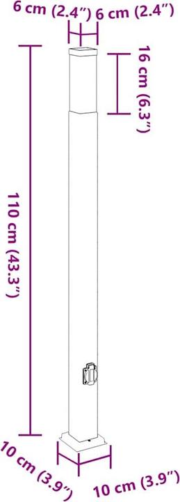 Image du produit vidaXL Pollerleuchte (E27, IP44)