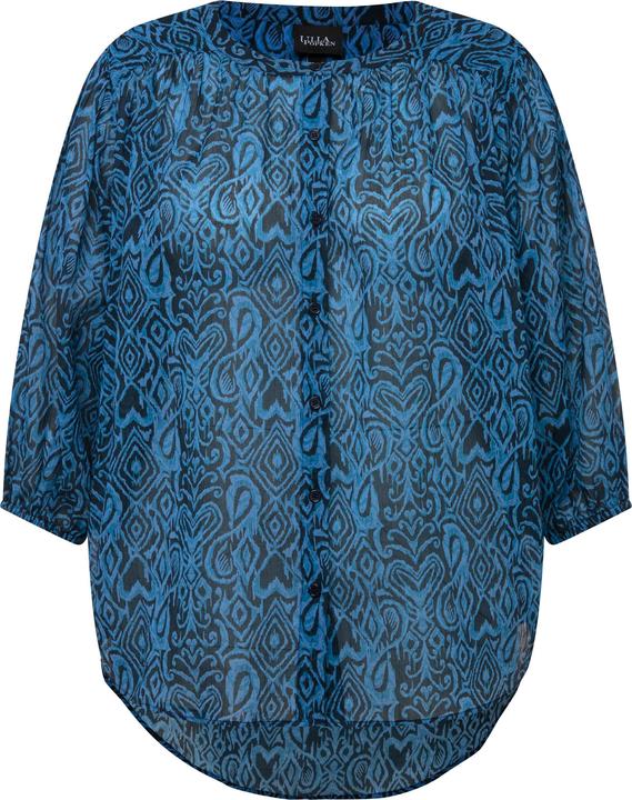 Produktbild Ulla Popken Bluse, grafischer Druck, Stehkragen, 3/4-Arm (54)