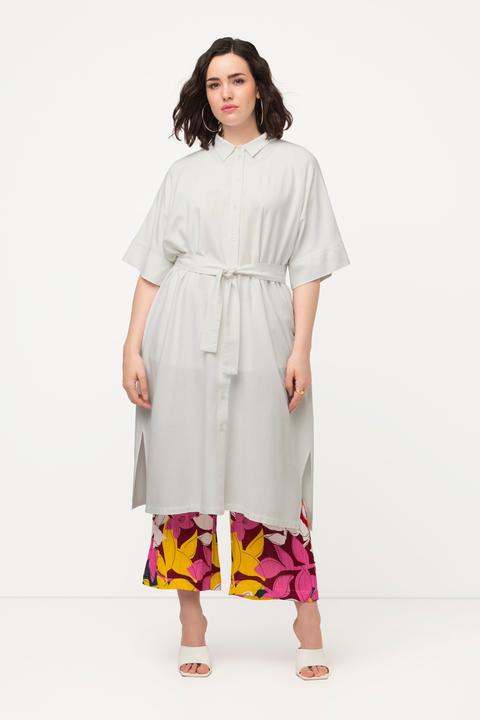 Produktbild Ulla Popken Midikleid, Leinenmix, Hemdkragen, Gürtel, Halbarm (42, 44)
