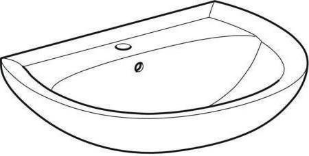 Actual product image Geberit Washbasin RENOVA m HL with overflow 650x510mm pergamon (510 mm, 650 mm)