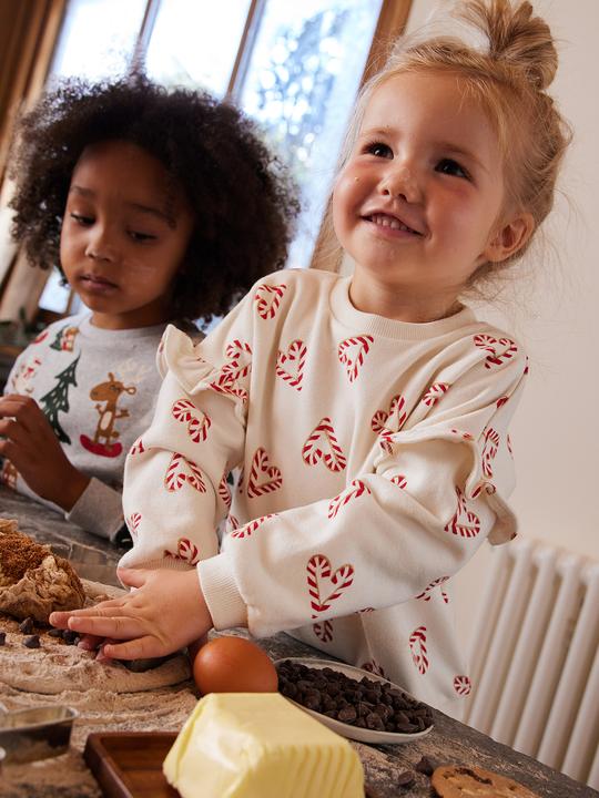 Actual product image Vertbaudet Mädchen Weihnachts-Sweatshirt mit Volantärmeln (140)