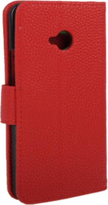 Produktbild König Design Handyhülle Horizontal Flip mit Credit Card Slots für HTC One M7 Rot