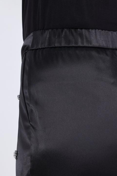 Image du produit Ulla Popken Pantalon Mary avec pierres fantaisie, jambe large et taille confortable (52)