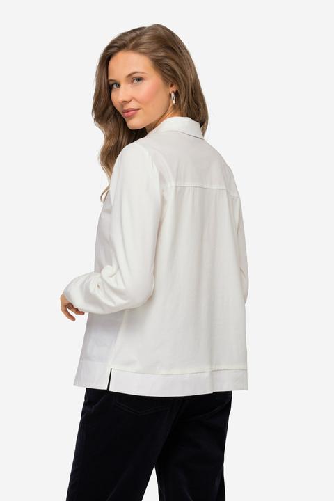 Produktbild Laurasøn Bluse, Materialmix, Eisbär-Motiv, Kragen, Langarm (XL)