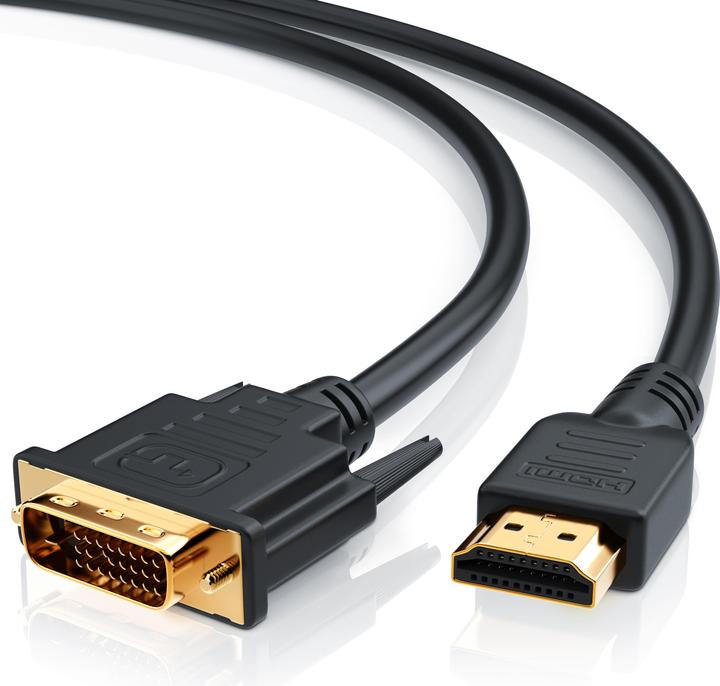 Produktbild CSL DVI zu HDMI Kabel - Dual Link 24 1 - HDTV Auflösungen bis 2560x1600 - OFC Kupferleiter (5 m, HDMI, DVI)