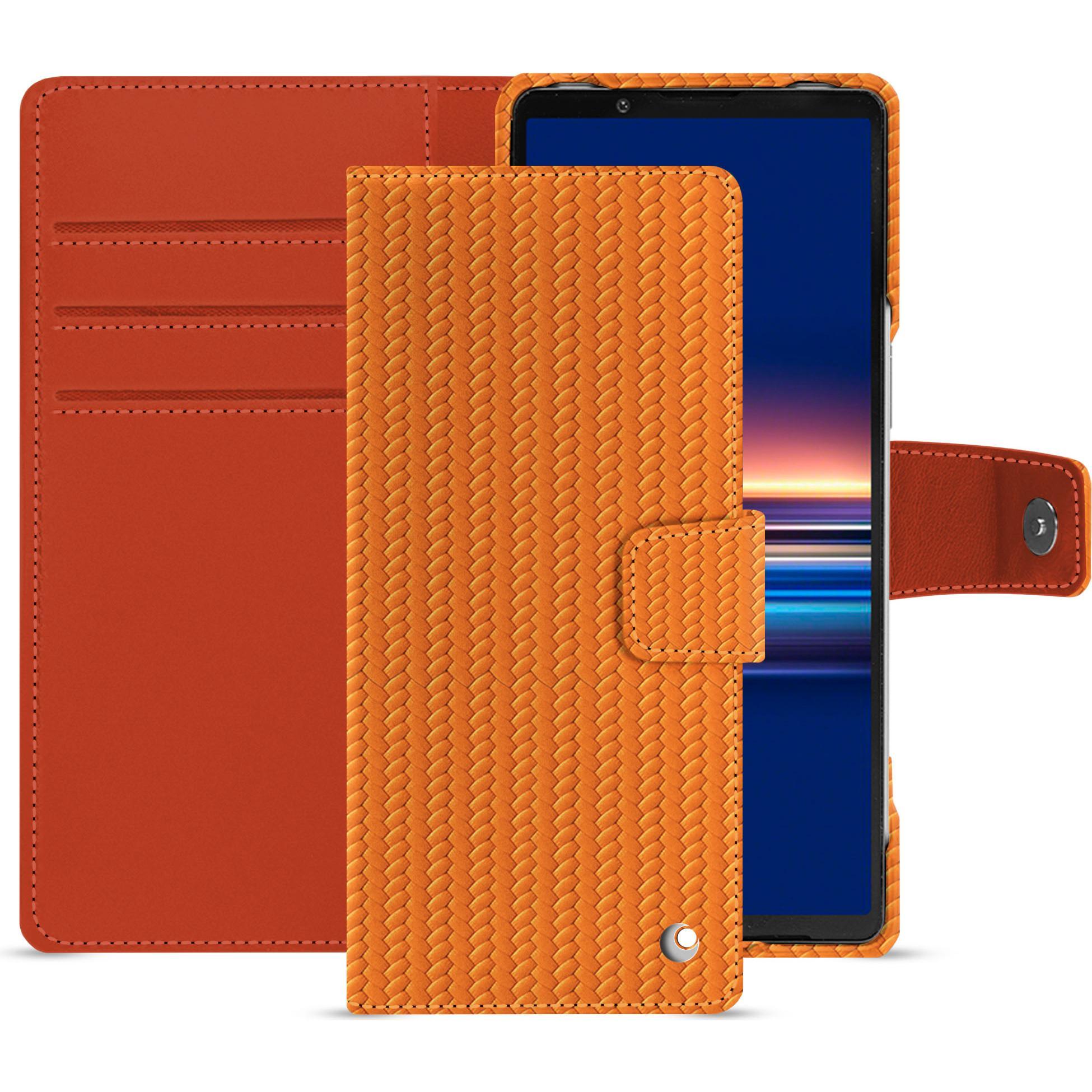 Noreve Lederschutzhülle Sony Xperia 5 V (Sony Xperia 5 V), Smartphone Hülle, Orange