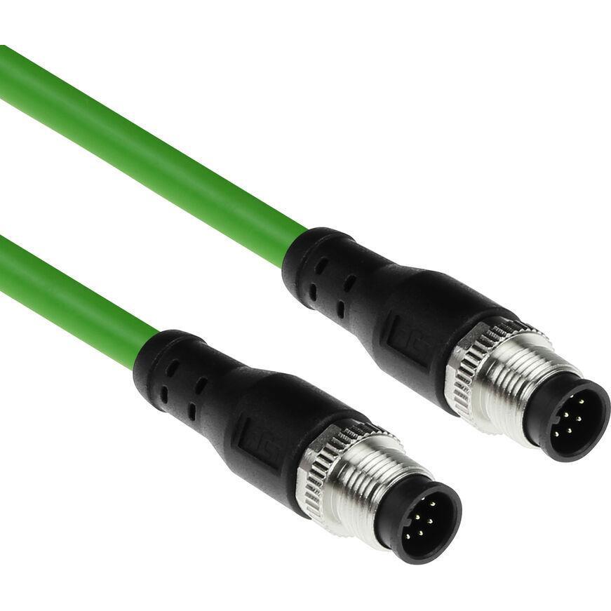 ACT Industrial 3.00 meters Sensor cable M12A 8-pin male to M12A 8-pin male, Ultraflex TPE cable, shielde, Elektronikkabe...