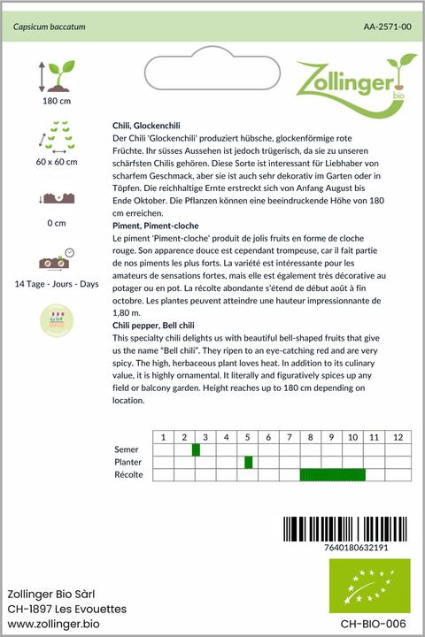 Actual product image Zollinger Bio Chili, Glockenchili
