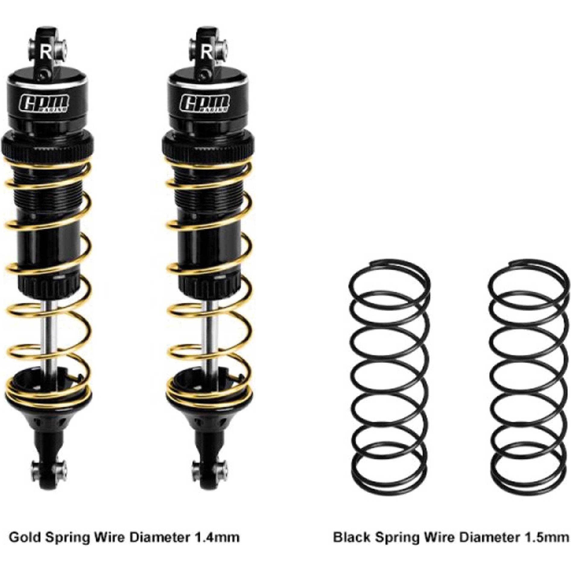 GPM Alu Dämpfer 104mm schwarz (2) Traxxas Jato, Rustler, Slash&Modified, Stampede 4x4