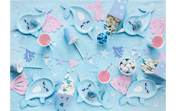 Produktbild Partydeco Girlande Narwal 1 m, Blau/Rosa/Violett (1 Stk.)