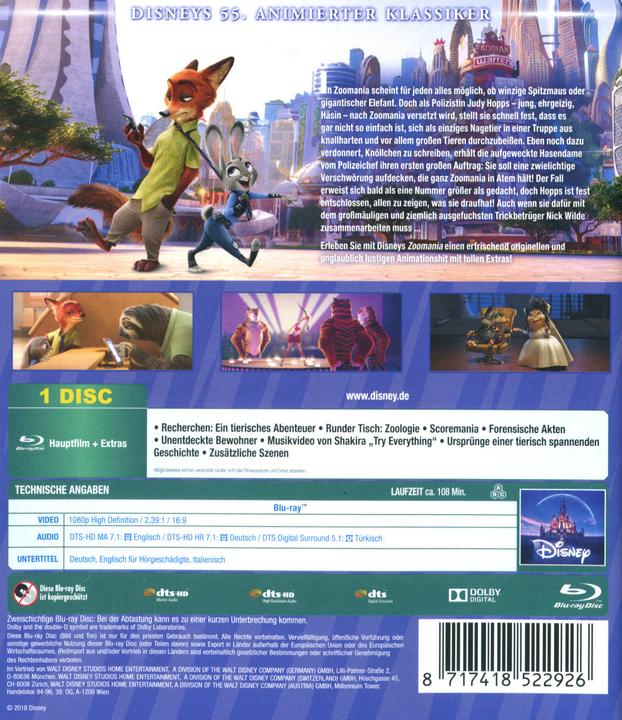 Produktbild Zoomania (Blu-ray, 2016, Deutsch)