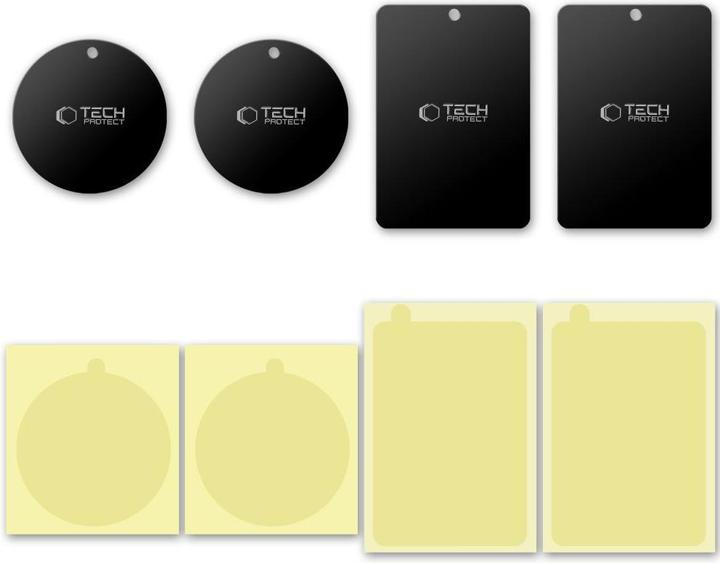 Actual product image Tech-Protect MetalPlate magnetic plates for car holders - black (4 pcs.)