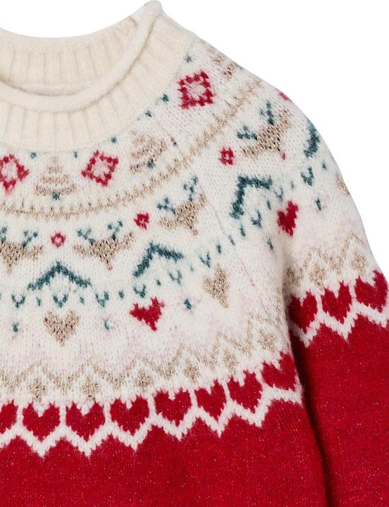 Produktbild Vertbaudet Weihnachtspullover Mädchen Jacquard Glitzereffekt (110)