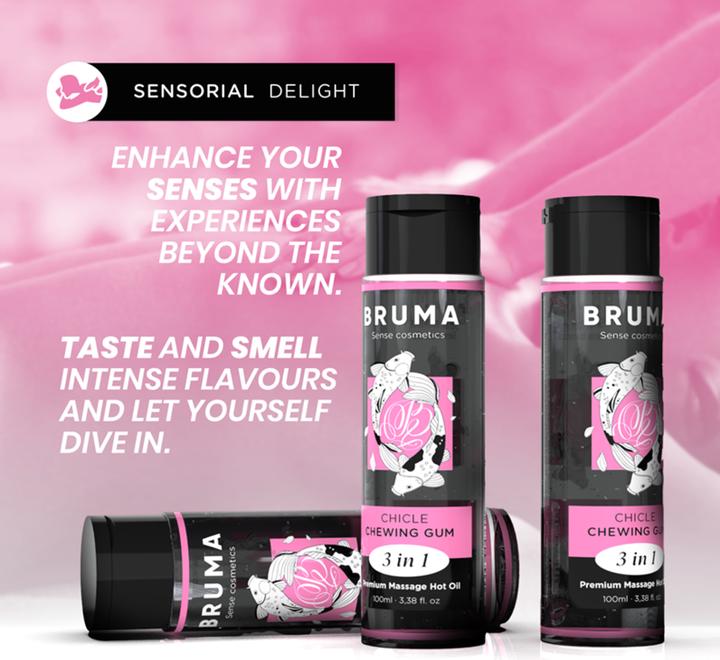 Actual product image Bruma Premium Massage Oil With Warming Effect, Gum Flavour 3 In 1 (100 ml)