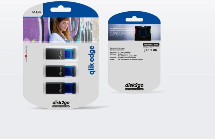 Produktbild Disk2go Qlik Edge (16 GB, USB-A)