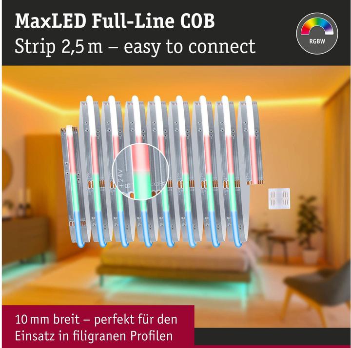 Immagine prodotto Paulmann MaxLED 1000 Full-Line COB Stripe (Bianco, RGBW, 250 cm, Interno)