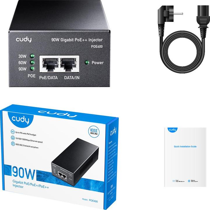 Actual product image Cudy POE400 PoE adapter Gigabit Ethernet (2 Ports)