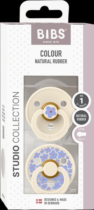 Bibs Studio Nuggi Colour 2 PACK Latex Round 0-6m Jasmine Sage Mix (2 x, bis 6 Monate)