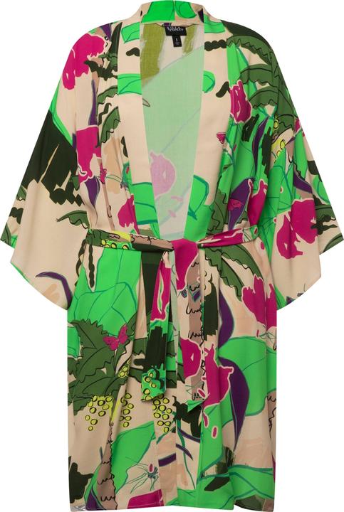 Produktbild Ulla Popken Kimono, Palmen, Bindegürtel, 3/4-Arm (42, 44, 46, 48)