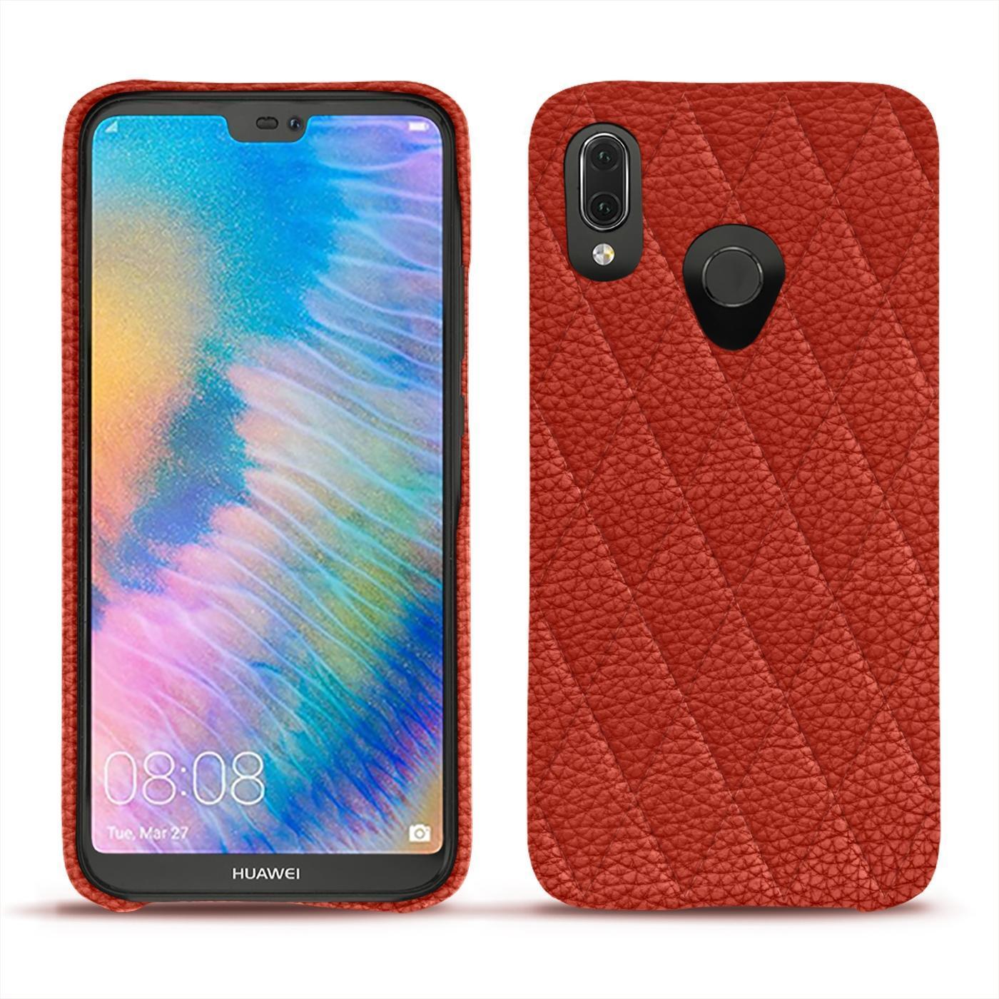 Noreve Lederschutzhülle (Huawei P20 Lite), Smartphone Hülle, Orange