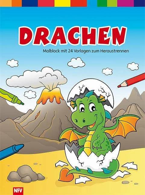 Drachen - Malblock mit 24 Vorlagen zum Heraustrennen (Deutsch, 2022)