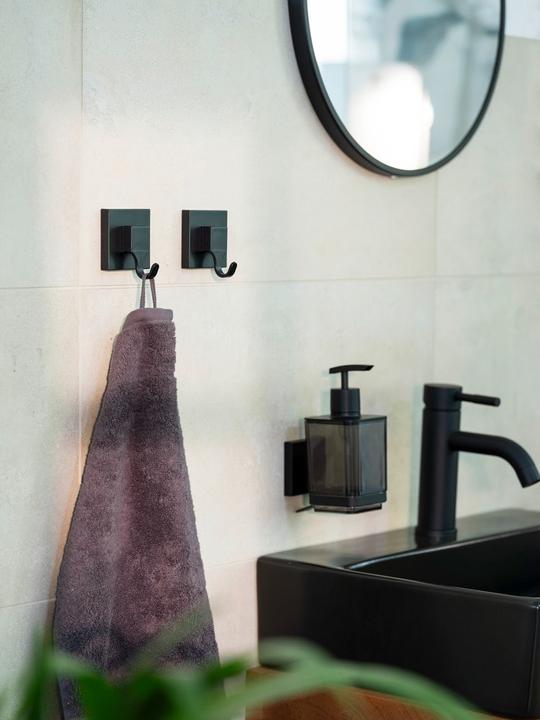 Image du produit Wenko Distributeur de savon Vacuum-Loc® Mod. Quadro Noir Fixer sans percer